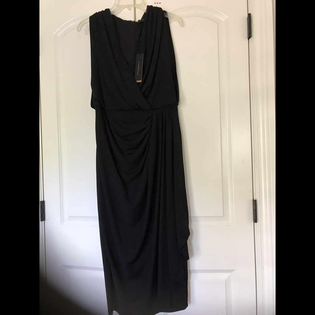 Beautiful Brand Newdonna Karan Black Asymmetrical Jumpsuit